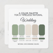 Natural Green Wedding Color Palette Card Kaart (Voorkant / Achterkant)