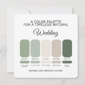 Natural Green Wedding Color Palette Card Kaart (Achterkant)