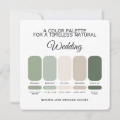 Natural Green Wedding Color Palette Card Kaart (Voorkant)