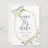 Natural Greenery | Botanische Waterverf Save The Date (Voorkant)