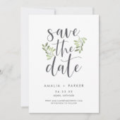 Natural Greenery | Modern botanisch Save The Date (Voorkant)