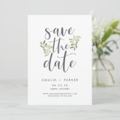Natural Greenery | Modern botanisch Save The Date (Staand voorkant)