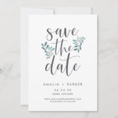 Natural Greenery | Modern botanisch Save The Date (Voorkant)
