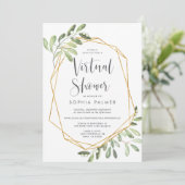 Natural Greenery | Virtuele bridal of Baby shower Kaart (Staand voorkant)