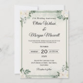 Natural Greenery Wedding Anniversary Invitations Kaart (Voorkant)