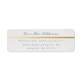 Natural Grey Paper Kraft White — nieuw adres RSVP Etiket (Voorkant)
