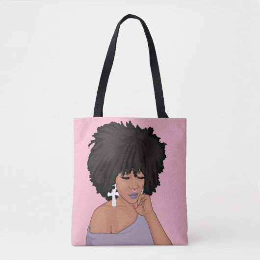 Natural Hair Afro Twist Out Diva Tote Bag (Voorkant)