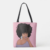 Natural Hair Afro Twist Out Diva Tote Bag (Achterkant)