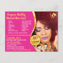Natural Hair Care Salon Stylist Briefkaart Sjabloo