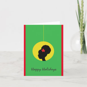 Natural Hair Holiday Card Feestdagen Kaart