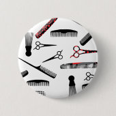 Natural hair red black ronde button 5,7 cm (Voorkant)