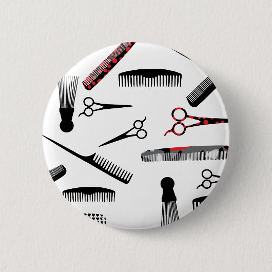 Natural hair red black ronde button 5,7 cm (Voorkant)