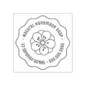 Natural Handmade Soap Flower Round Address Wavy Rubberstempel (Afrduk)
