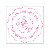 Natural Handmade Soap Flower Round Address Wavy Zelfinktende Stempel (Design)
