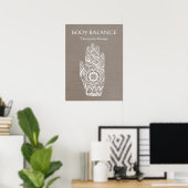 Natural Healer Henna Hand Lotus Poster (Thuiskantoor)