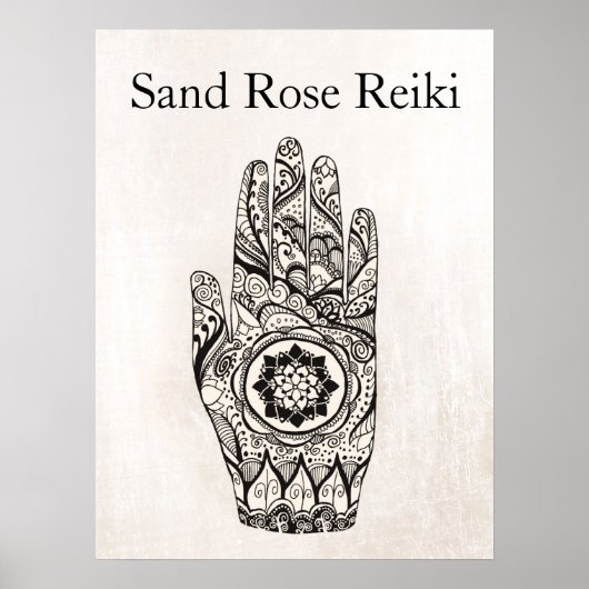 Natural Healer Henna Tattoo Hand Lotus Poster (Voorkant)