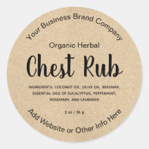 Natural Herbal Chest Rub Salve Product Label