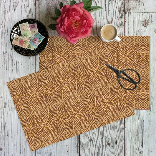 Natural Hessian Jute Plant Fibre Print - Crafting Tissuepapier