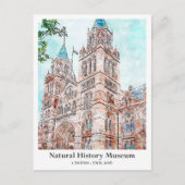 Natural History Museum Londen Travel Waterverf Briefkaart (Voorkant)