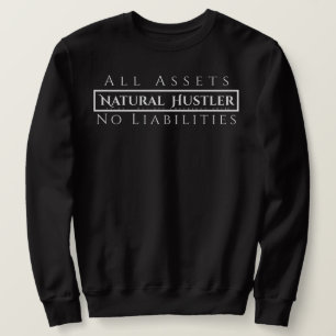 Natural Hustler Sweatshirt White op Black