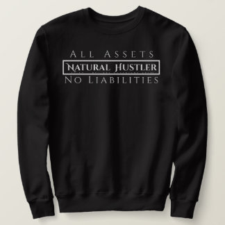 Natural Hustler Sweatshirt White op Black