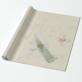 Natural Kraft Floral Petals Mulberry Fern Delicate Cadeaupapier