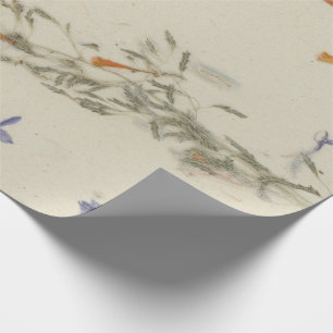 Natural Kraft Floral Petals Mulberry Vergeet me-ni Cadeaupapier