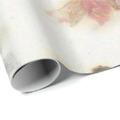 Natural Kraft Floral Roos Petals Iris Rozen Roze Cadeaupapier (Rol Hoek)