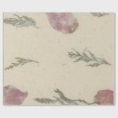 Natural Kraft Floral Roos Petals Mulberry Delicate Cadeaupapier (Vlak)