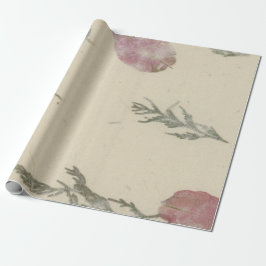 Natural Kraft Floral Roos Petals Mulberry Delicate Cadeaupapier