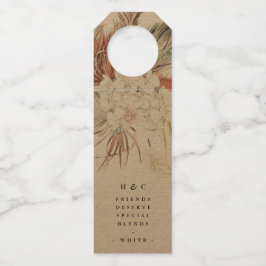 Natural Kraft Pampas Grass Oerwoud Floral Wedding Flessenhanger