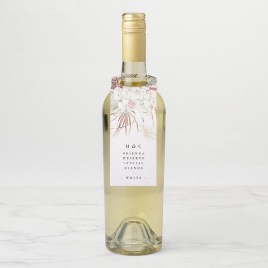 Natural Kraft Pampas Grass Oerwoud Floral Wedding Flessenhanger (Op fles)