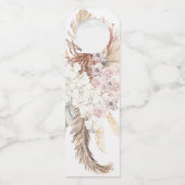 Natural Kraft Pampas Grass Oerwoud Floral Wedding Flessenhanger (Achterkant)