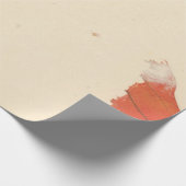 Natural Kraft Petals Ivory Autumn Leaf Oranje Cadeaupapier (Hoek)