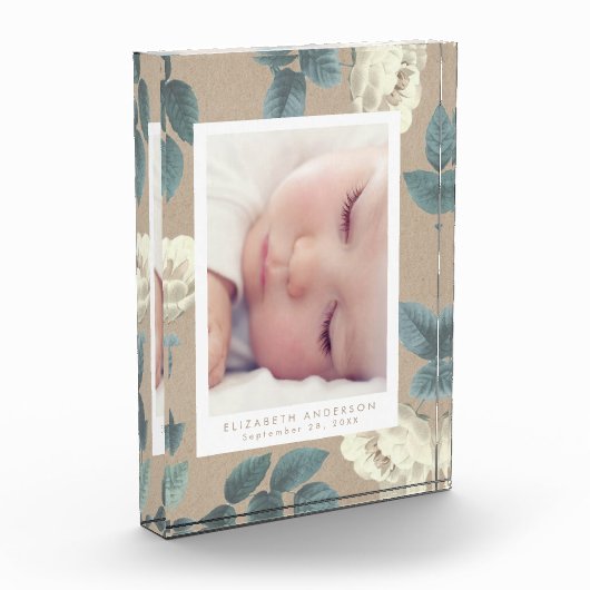 Natural Kraft Rozen  Floral Photo Block Fotoblokken (Links)