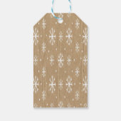 Natural Kraft Style White Snowflake Pattern Cadeaulabel (Achterkant)