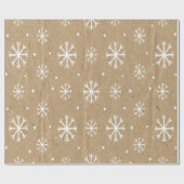 Natural Kraft Style White Snowflake Pattern Cadeaupapier (Vlak)