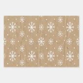 Natural Kraft Style White Snowflake Pattern Inpakpapier Vel (Voorkant)
