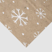 Natural Kraft Style White Snowflake Pattern Tissuepapier (Detail)