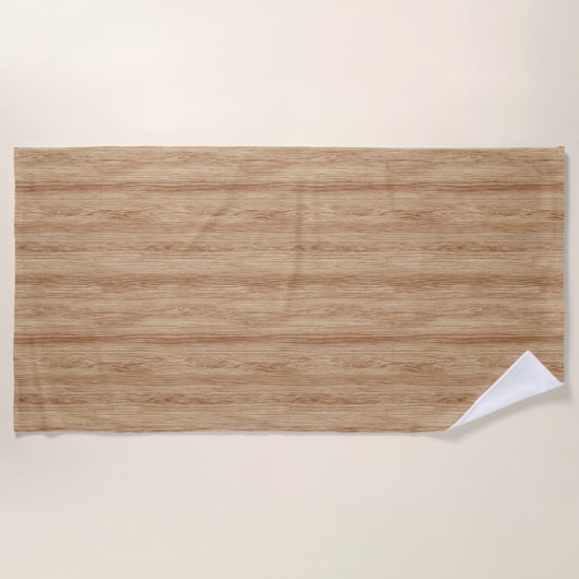 Natural Light Oak Wood Grain Texture Strandlaken (Voorkant)