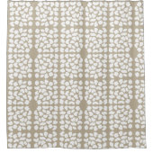 Natural Light Taupe & White Tile Print Douchegordijn (Voorkant)