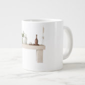 Natural Limestone Console Table Honed Earthy Stone Grote Koffiekop (Voorkant rechts)