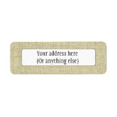 Natural Linen Canvas Texture Etiket (Voorkant)