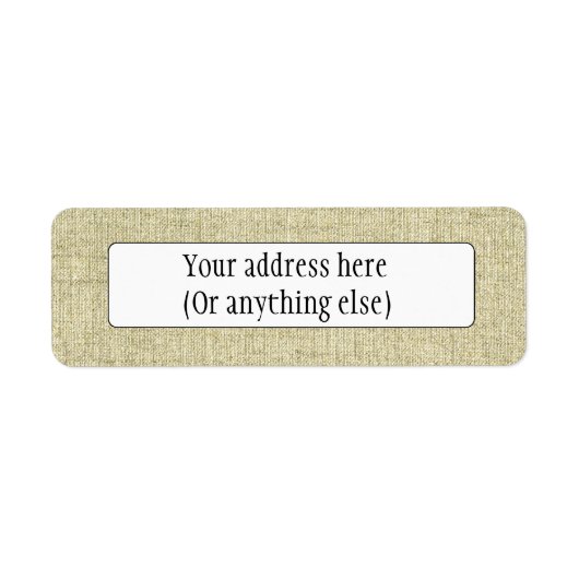 Natural Linen Canvas Texture Etiket (Voorkant)