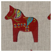 Natural Linen Dala Horse Fabric Stof (Close Up)