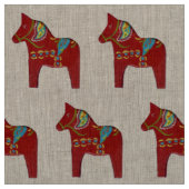 Natural Linen Dala Horse Fabric Stof (Swatch)