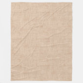 Natural Linen Fabric Texture in Warm Beige Fleece Deken (Voorkant)
