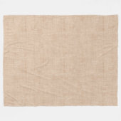 Natural Linen Fabric Texture in Warm Beige Fleece Deken (Voorkant (Horizontaal))