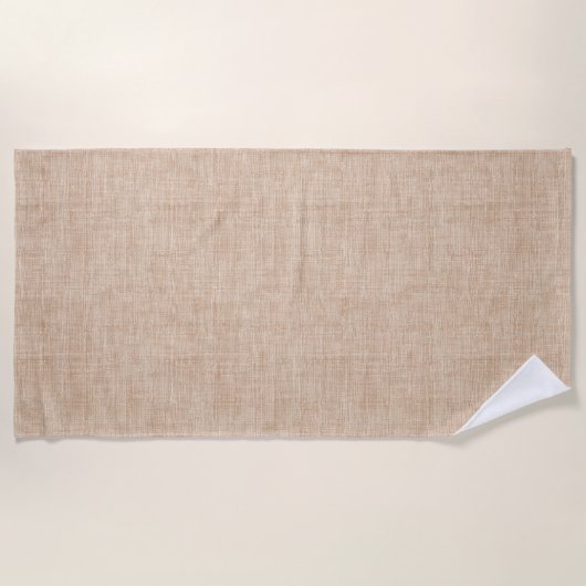 Natural Linen Fabric Texture in Warm Beige Strandlaken (Voorkant)