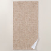 Natural Linen Fabric Texture in Warm Beige Strandlaken (Voorkant)